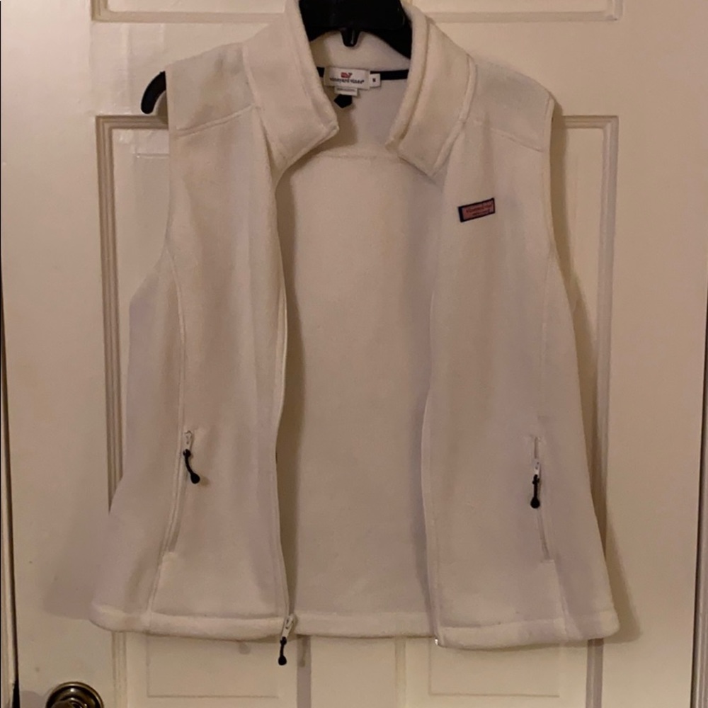 Vineyard Vines White Fleece Vest